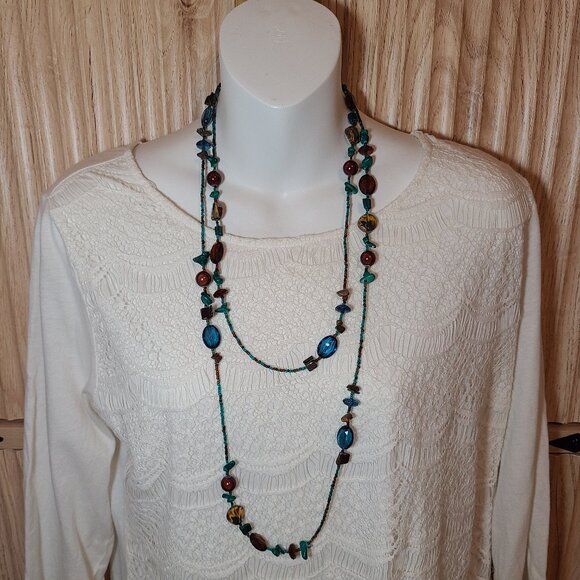 Boho Chic Multi-Color Beaded Necklace - 28”+ / Lightweight & Vibrant - Picture 3 of 7